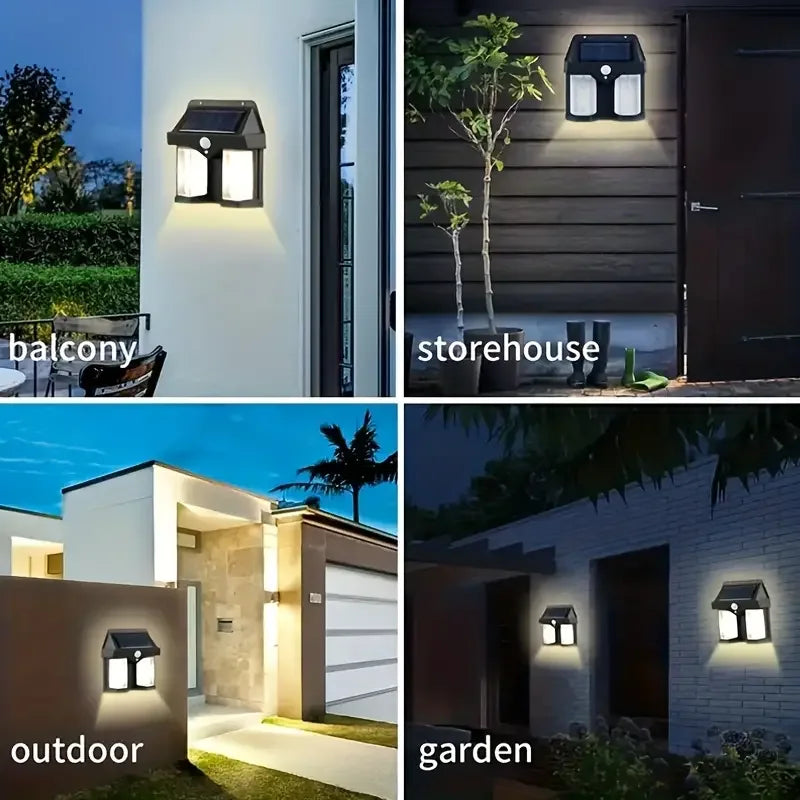 Double Head Solar Wall Lamp with Sensor