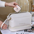 PU Leather Travel Makeup Bag - Stylish & Spacious