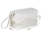 PU Leather Travel Makeup Bag - Stylish & Spacious