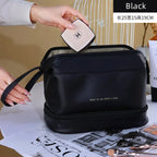 PU Leather Travel Makeup Bag - Stylish & Spacious