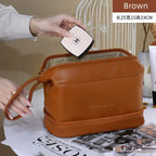 PU Leather Travel Makeup Bag - Stylish & Spacious