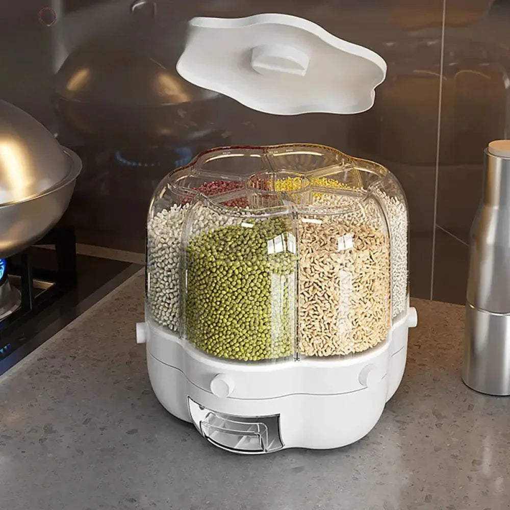 Rotating Rice Dispenser – 360° Grain Storage Organizer