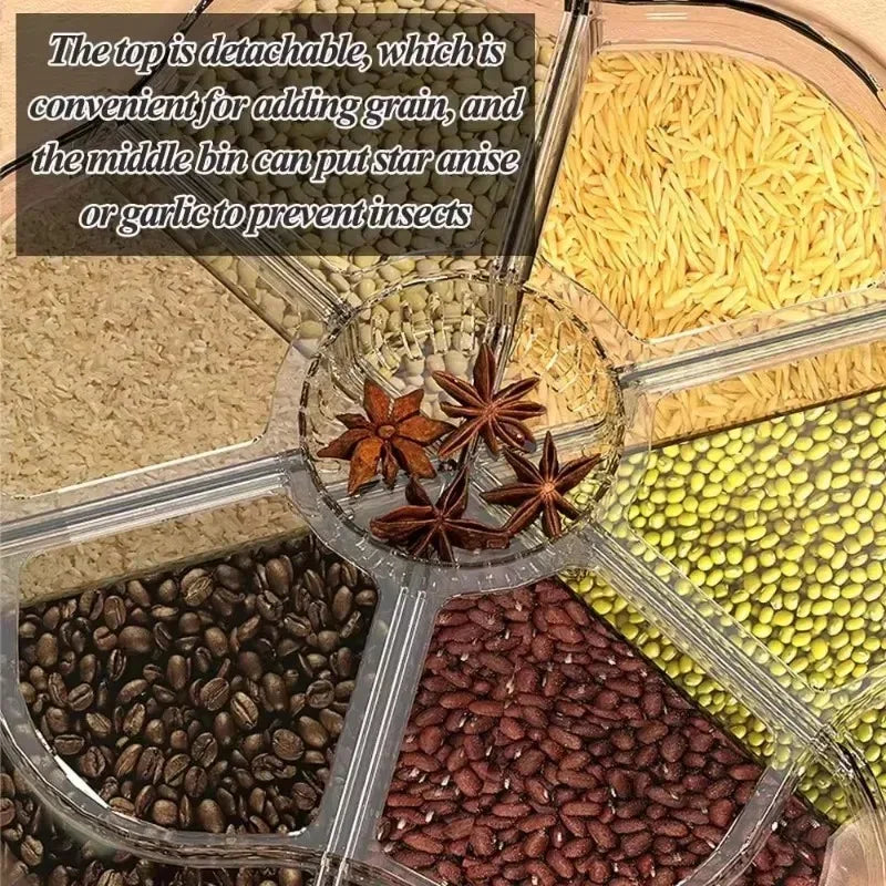 Rotating Rice Dispenser – 360° Grain Storage Organizer
