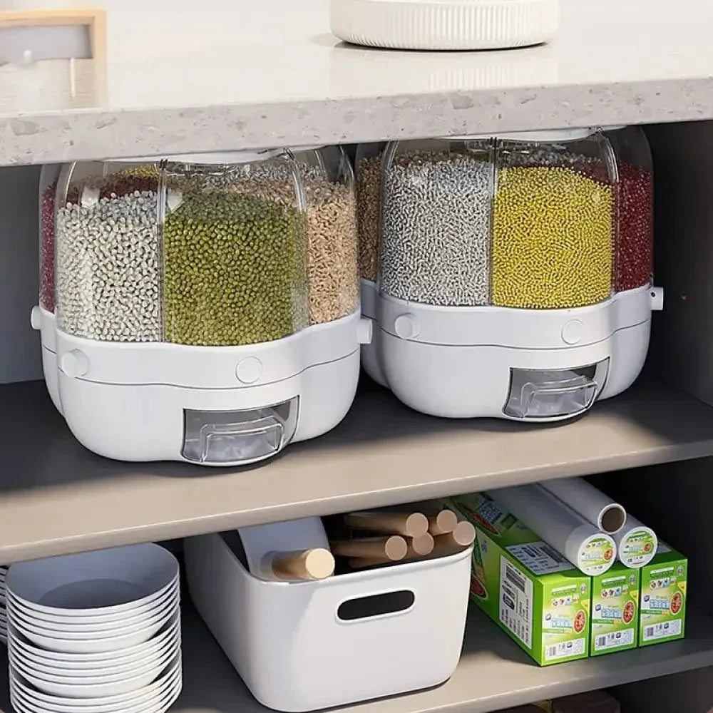 Rotating Rice Dispenser – 360° Grain Storage Organizer