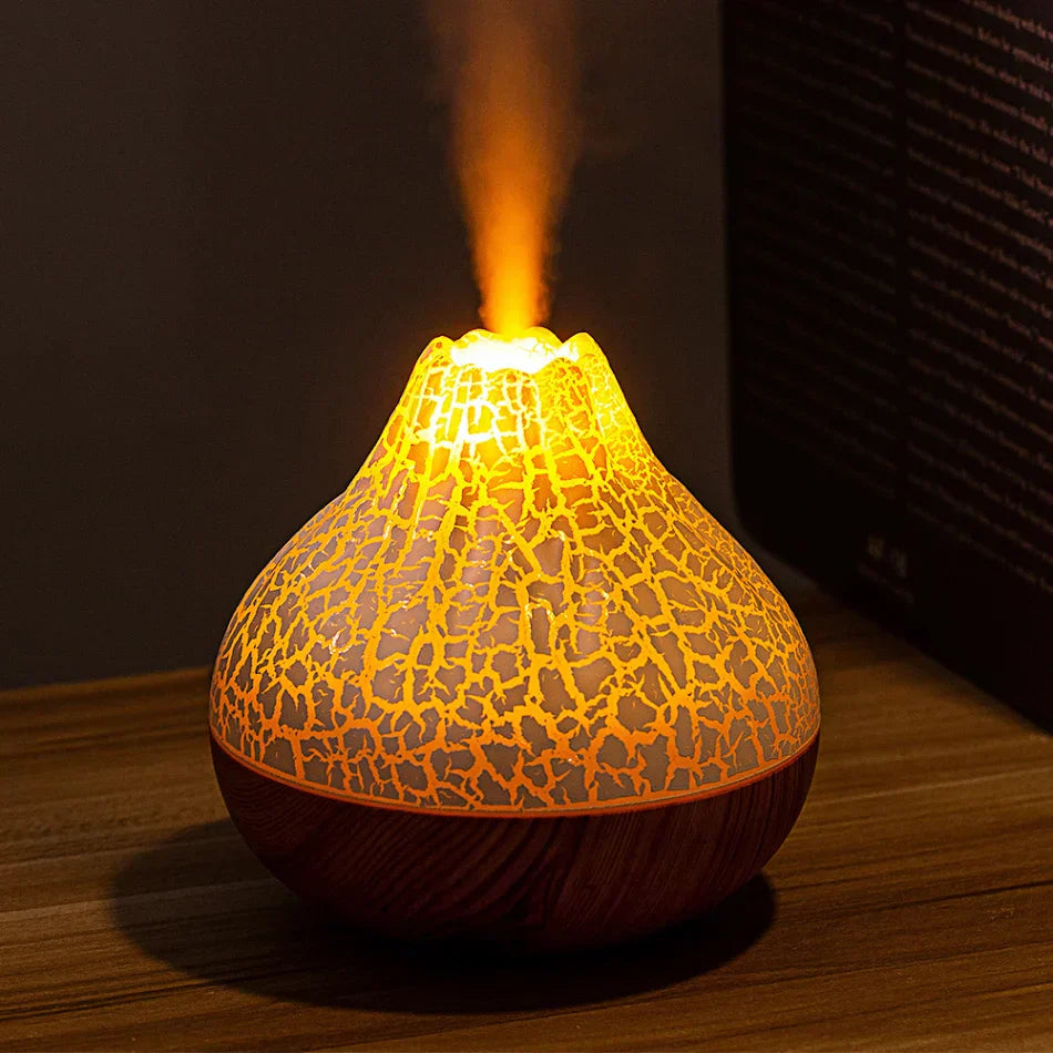 USB Small Volcano Air Humidifier With Colorful Night Lights