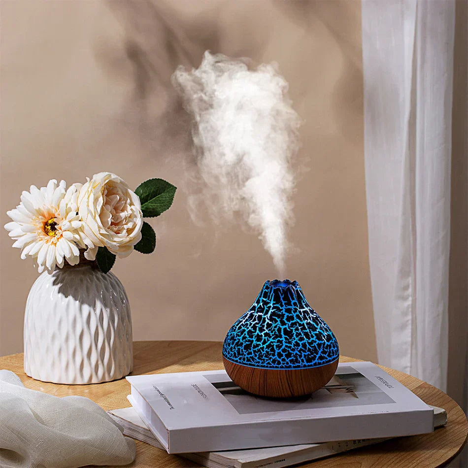 USB Small Volcano Air Humidifier With Colorful Night Lights